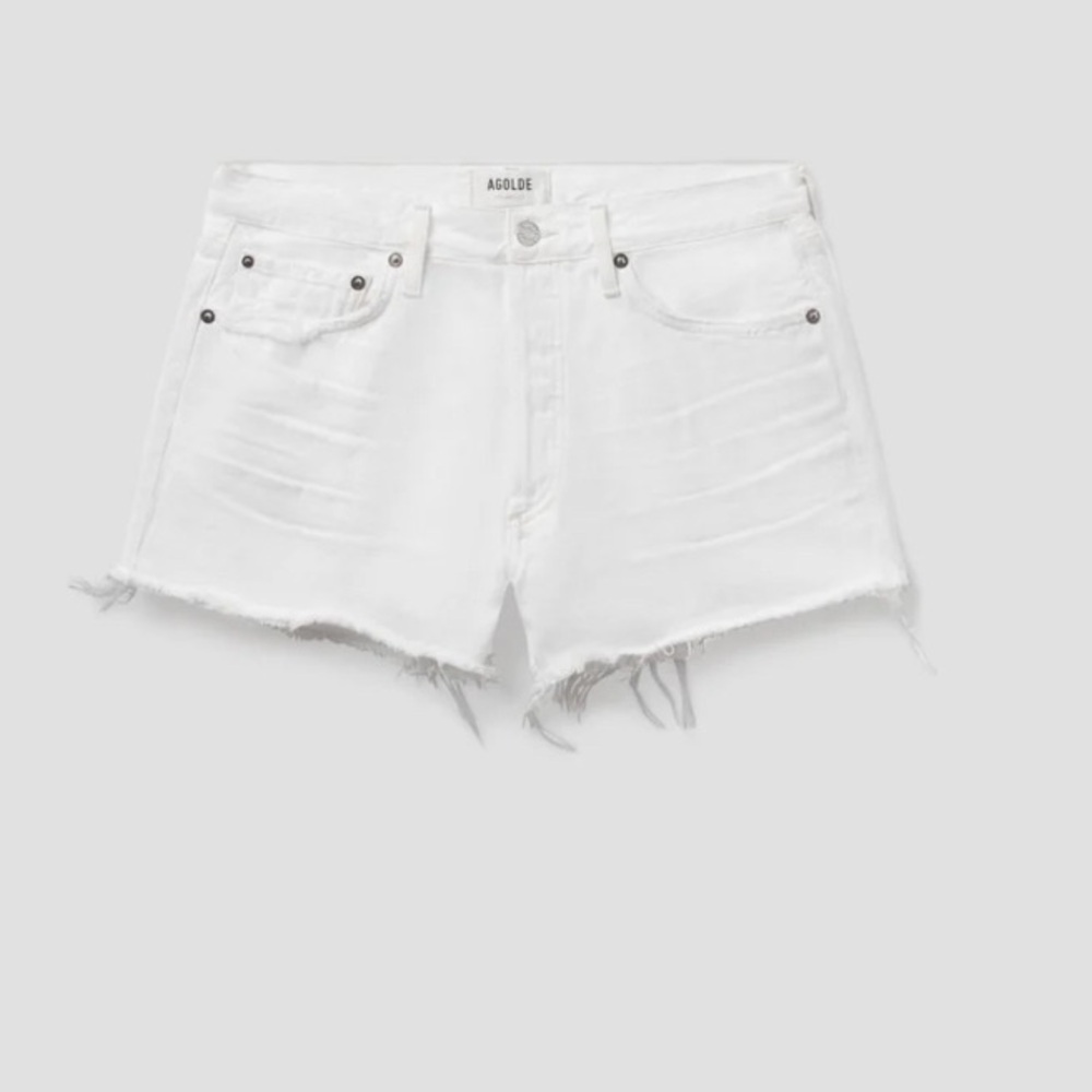 Agolde Parker vintage cutoff Denim Shorts in Dough / White size 33